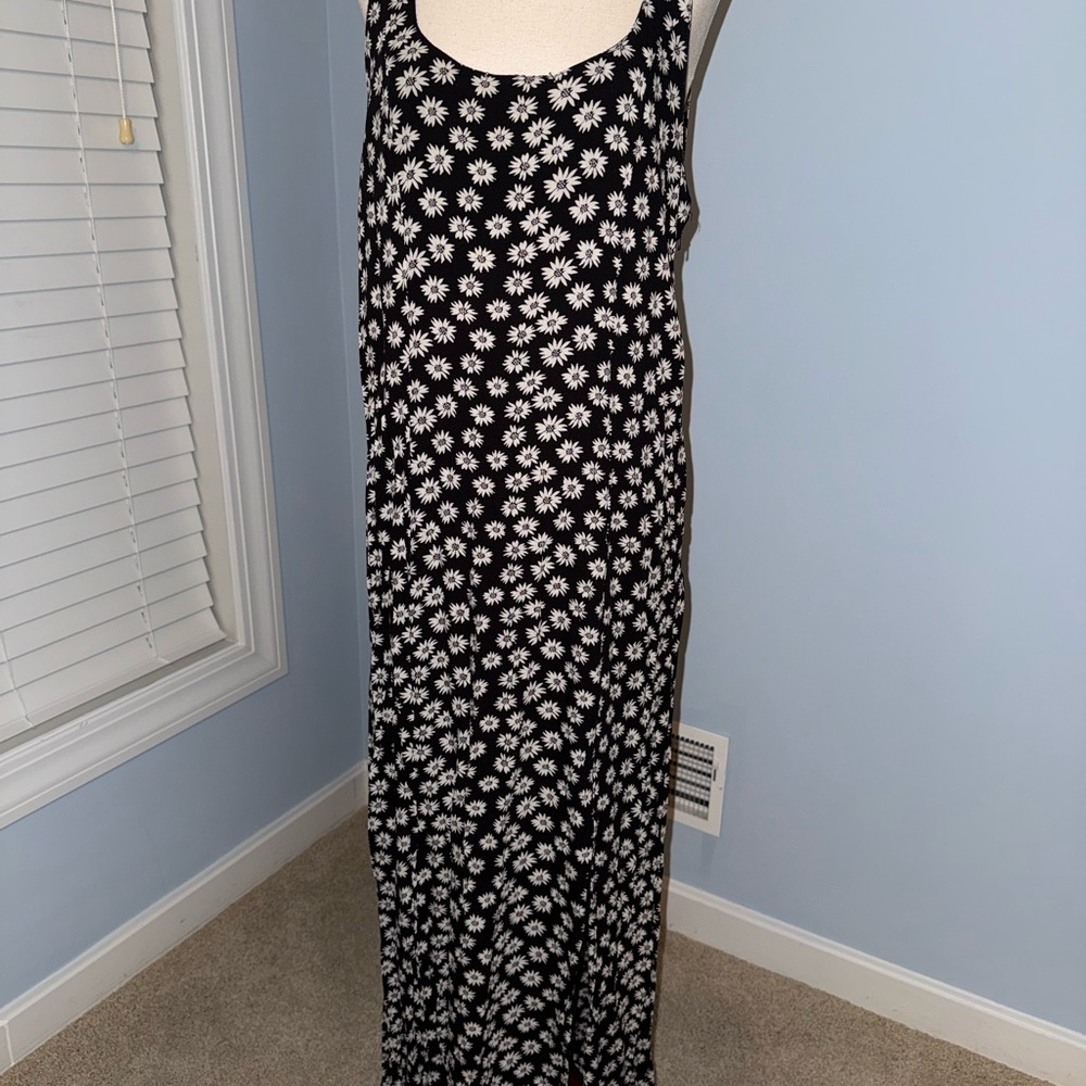 Floral Black and White Maxi Dress